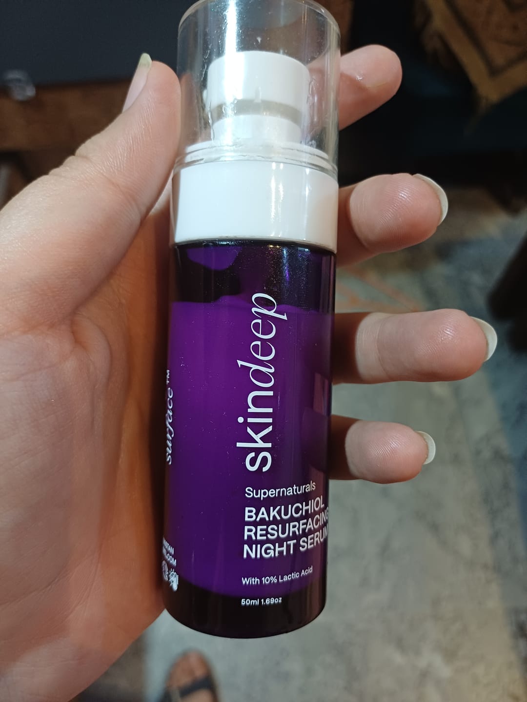 Customer photo review of BAKUCHIOL RESURFACING NIGHT SERUM - with 10% Lactic Acid