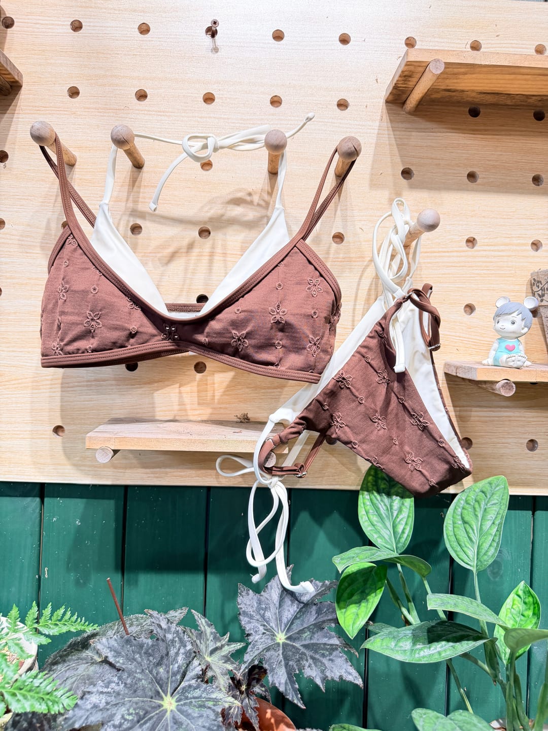 Customer photo review of Seamolly Recycled Fabric Jacquard String Double Layer Bikini Set - Western Style
