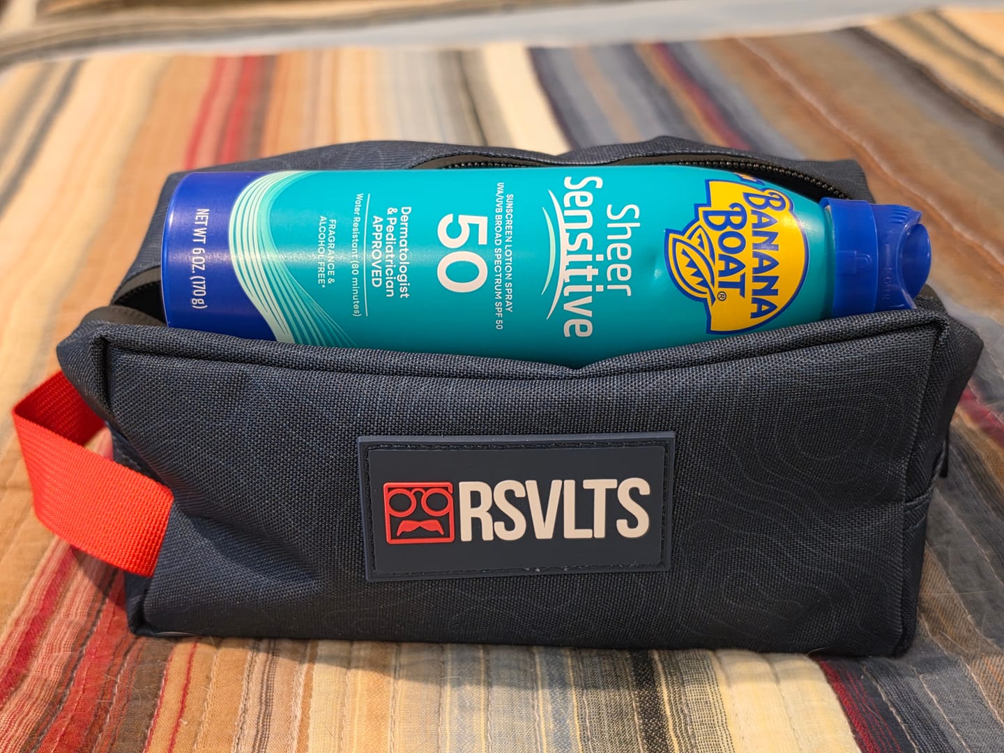 Customer photo review of Navy Topo – Travel Bag