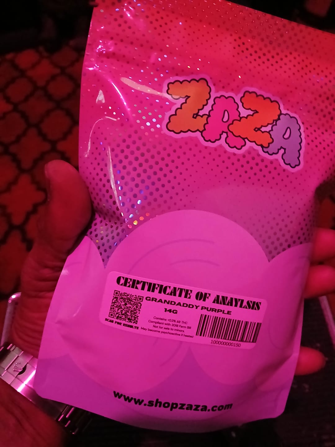 Customer photo review of Granddaddy Purple - 14 Grams - Indica
