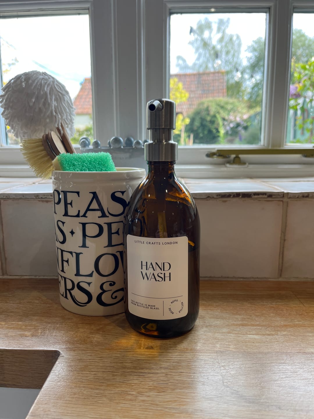 Customer photo review of Amber Glass Bottle with Metal Pump