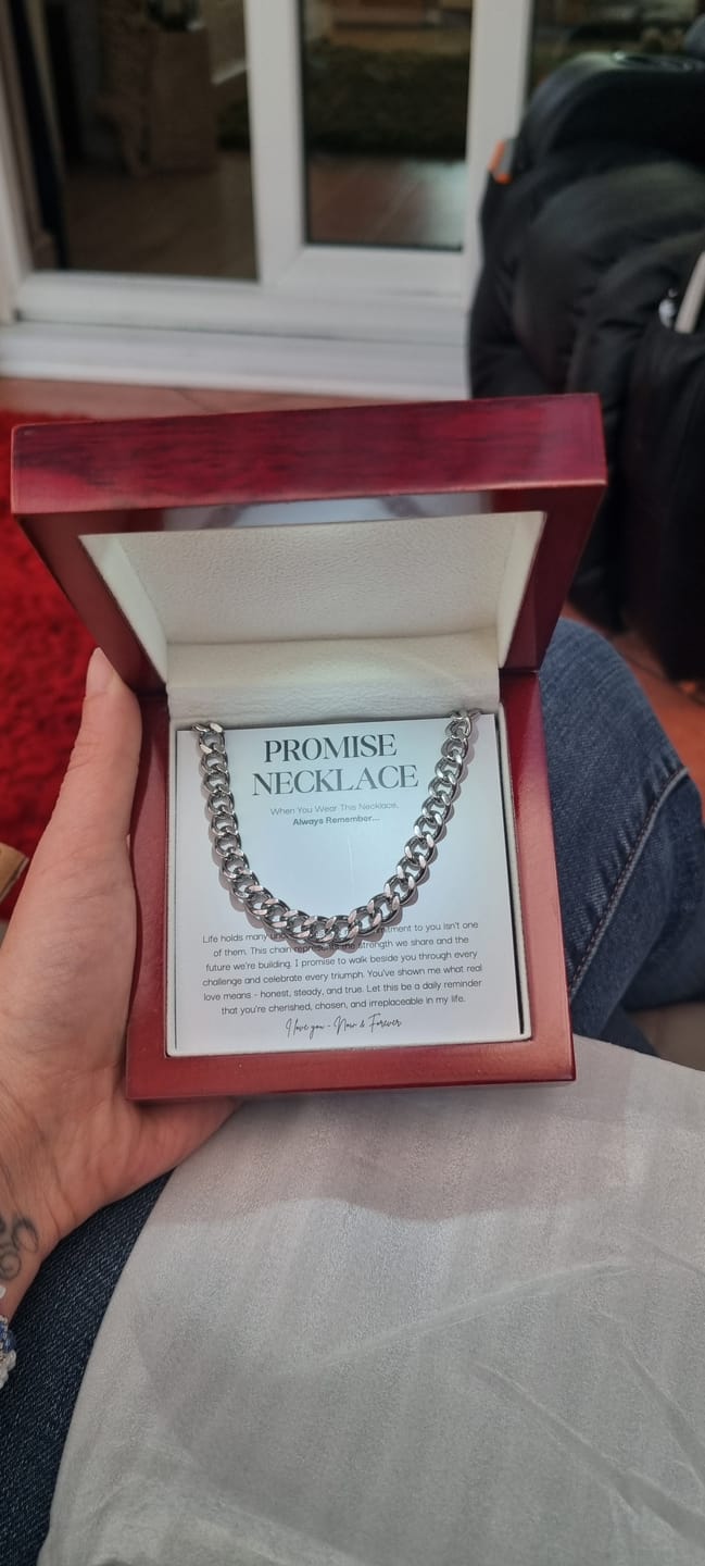 Customer photo review of Sterling Silver Promise Necklace