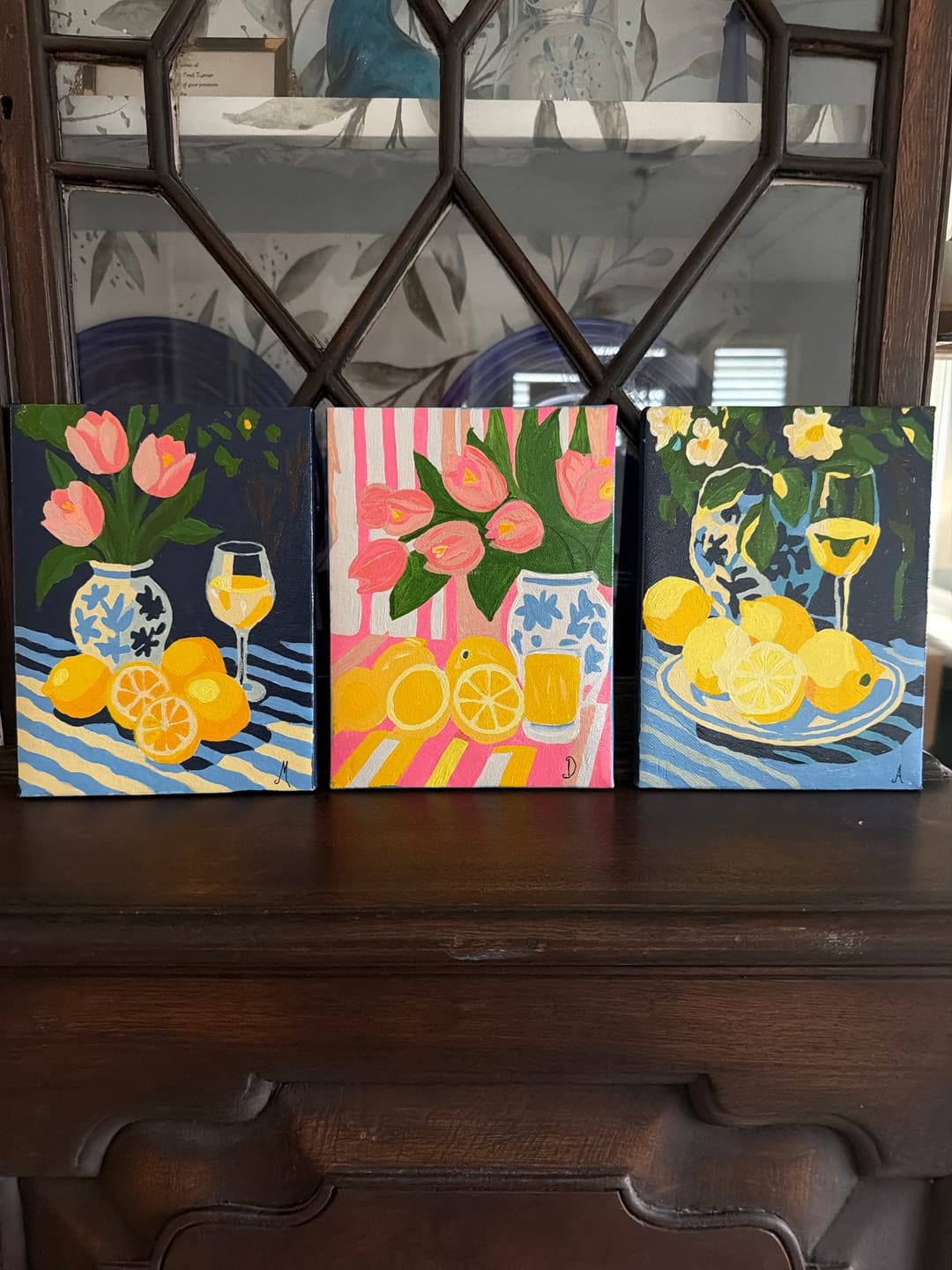 Customer photo review of 6 Mini Paintings - Flowers & Drinks Set