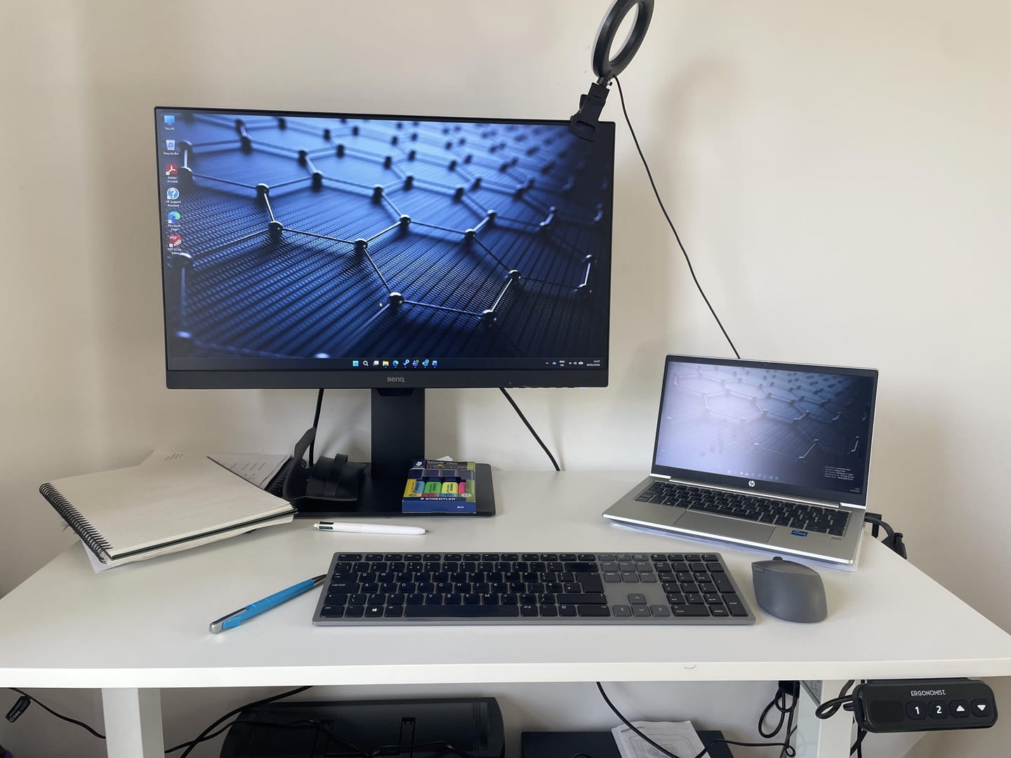 Customer photo review of Sit/Stand Height Adjustable Desk