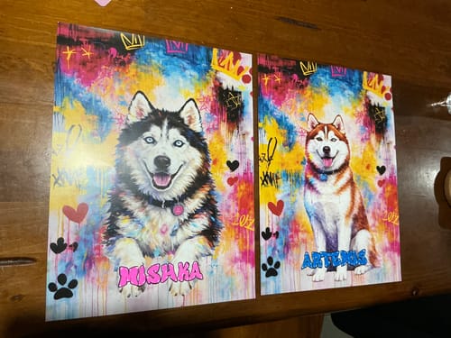 Customer photo review of Personalised Poster With Dog or Cat - Graffiti