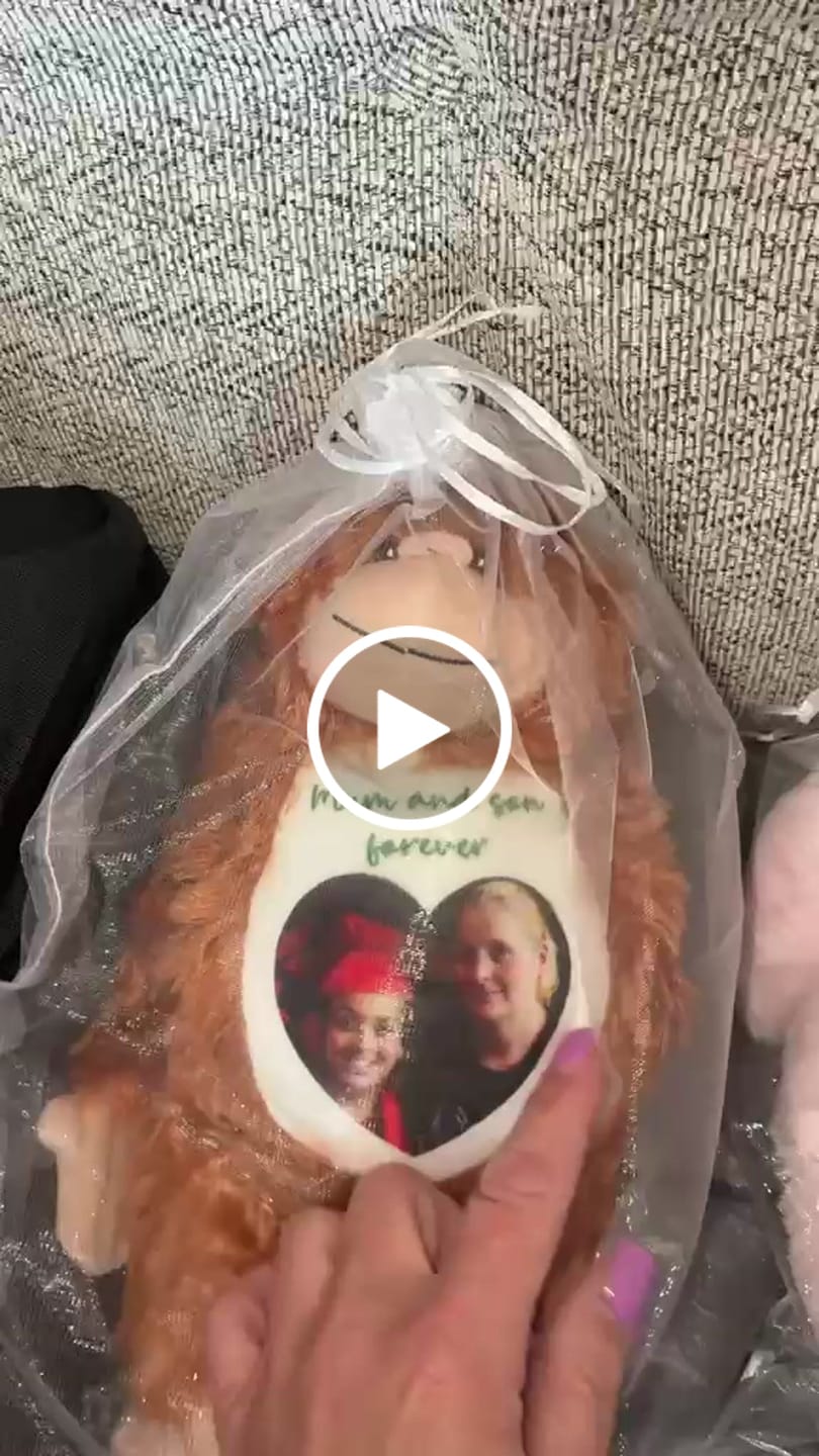 Customer video review of A Cuddle from Heaven Personalised Photo Teddy Bear