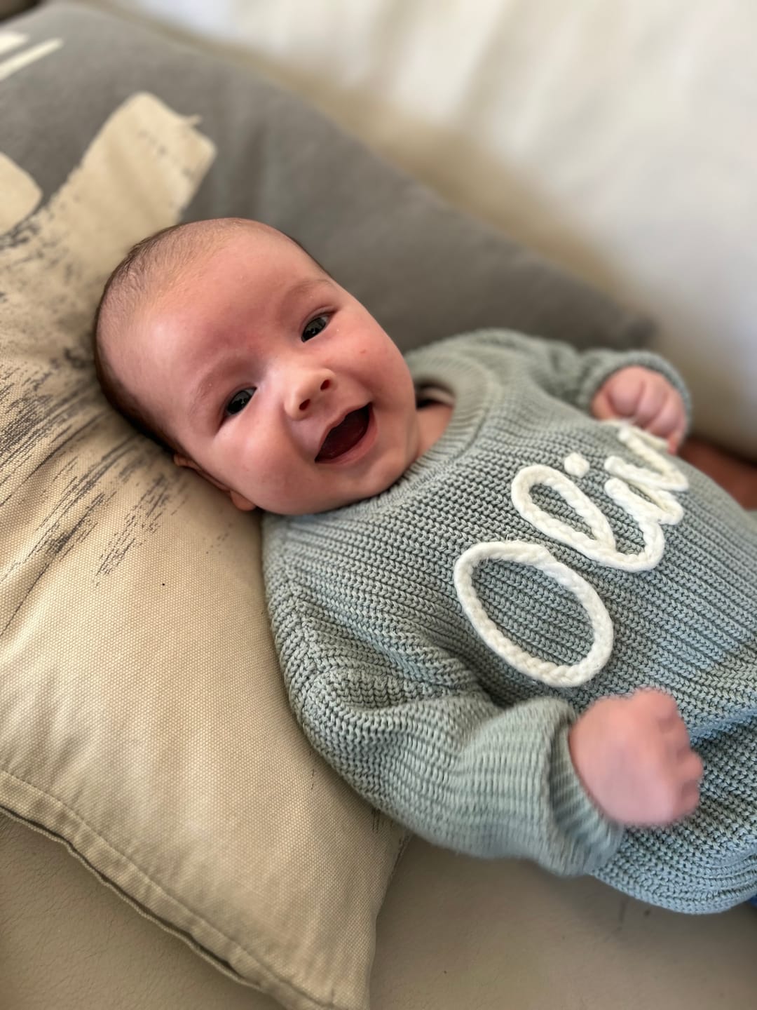 Customer photo review of Hand Knitted Personalized Sweater