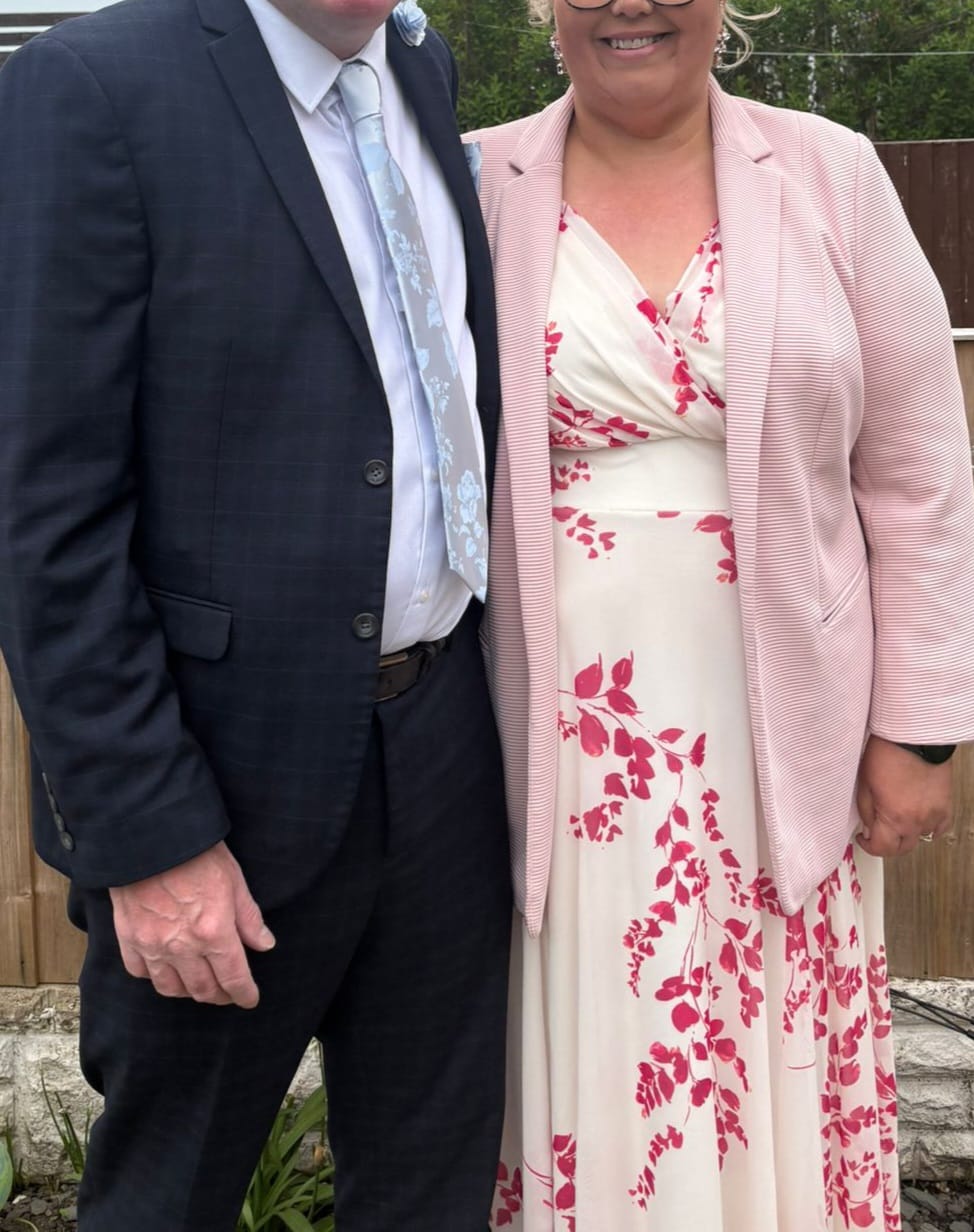 Customer photo review of Isabelle Fuchsia Pink Float Sleeve Maxi Dress