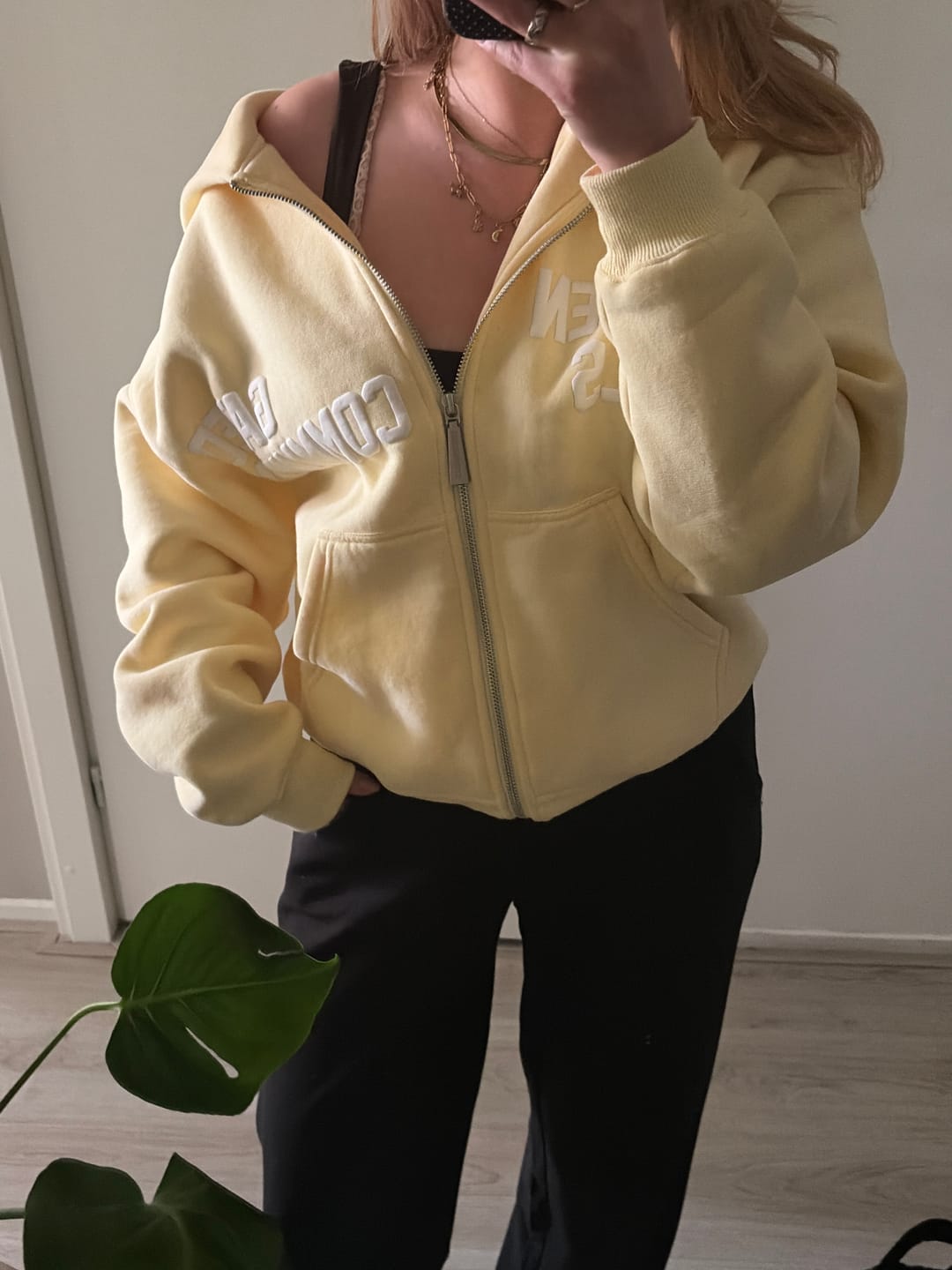 Customer photo review of GATED COMMUNITY ZIP HOODIE BUTTER YELLOW