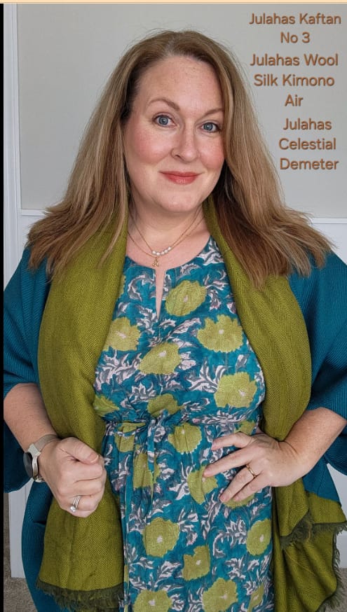 Customer photo review of NEW! JIVA Wool Silk Kimono Air