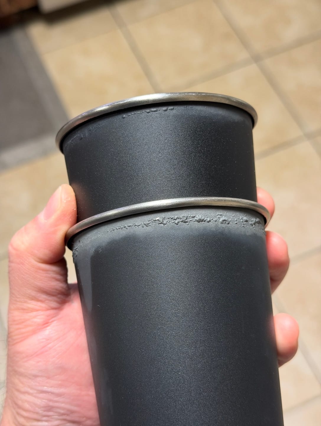 Customer photo review of Stainless Steel Cups - 10 oz, 16 oz and 20 oz