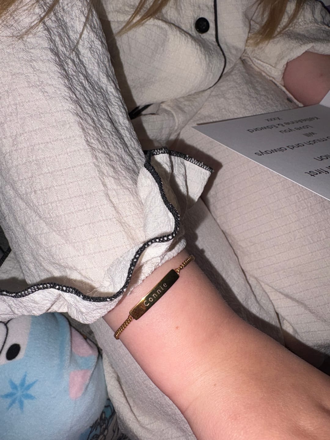 Customer photo review of The Engraved Bracelet Gold