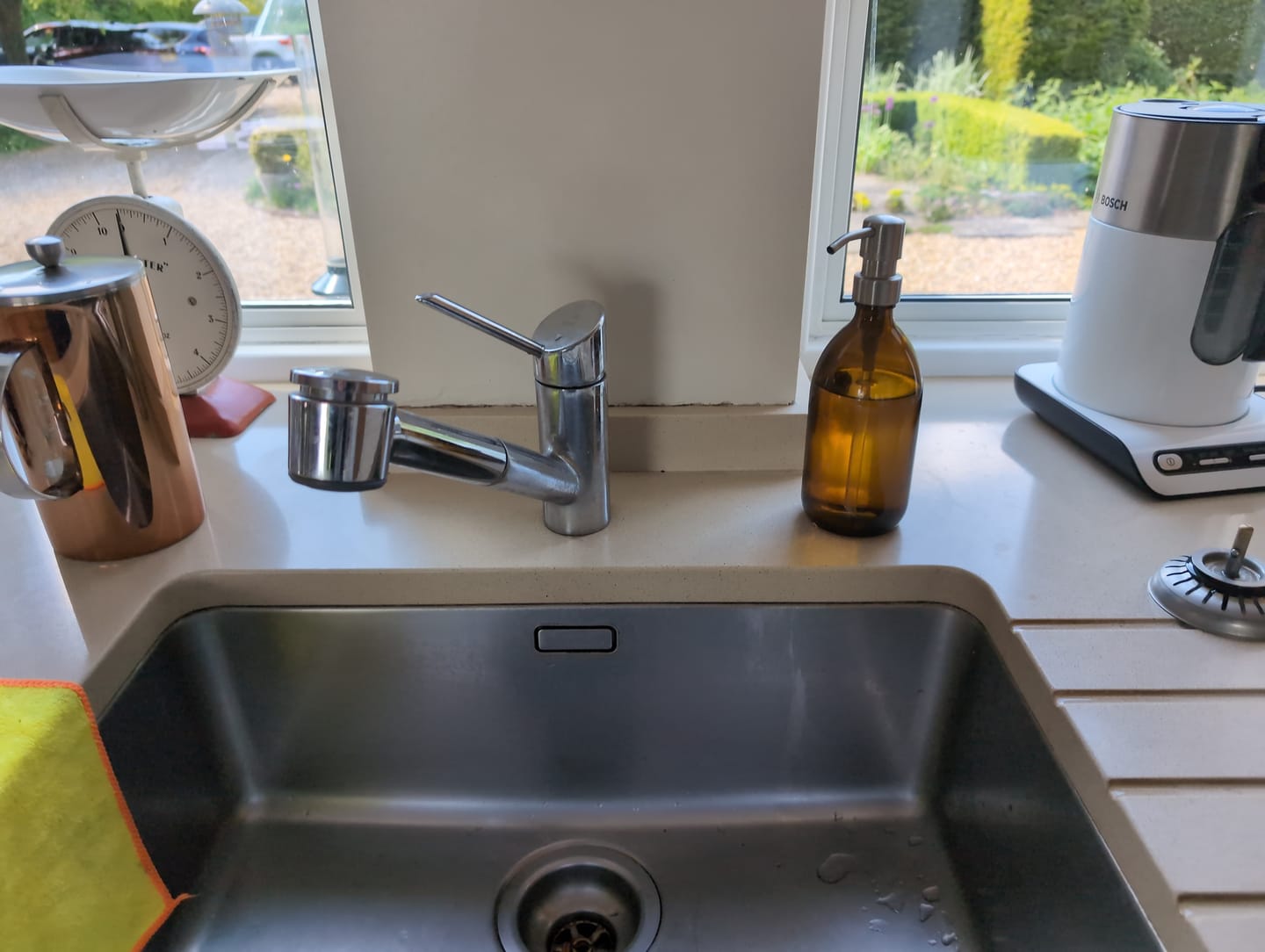 Customer photo review of Amber Glass Bottle with Metal Pump