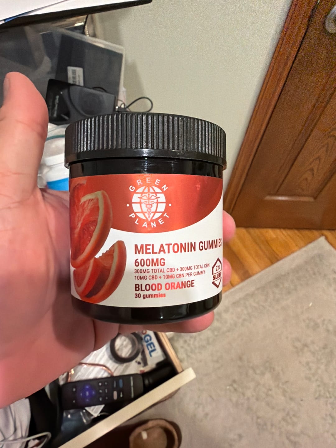 Customer photo review of 300mg CBN + 300mg CBD Gummies – Blood-Orange Sleep Support