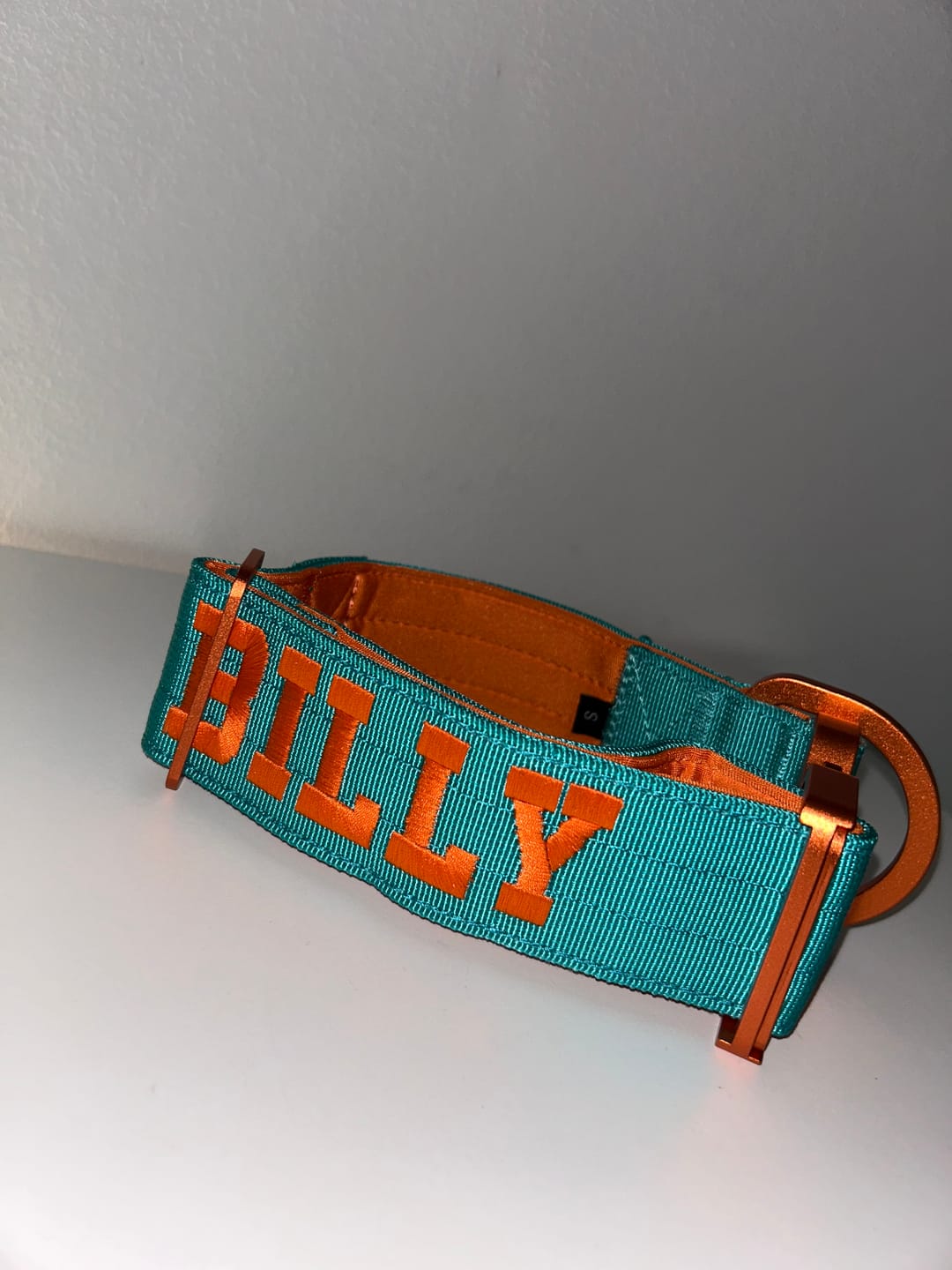 Customer photo review of 5cm Lighter Combat® Collar | With Handle Secure Clip - Turquoise x Orange