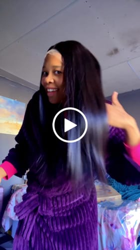 Customer video review of Vietnamese Super Double Drawn Bone Straight 5x5 Glueless Closure Natural Black Wig