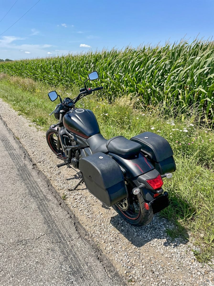 Customer photo review of 28L - Panzer Medium Hard Mount Kawasaki Vulcan S VN650 Motorcycle Saddlebags