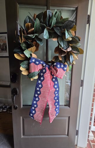 Customer photo review of Haven Americana Wreath Bow