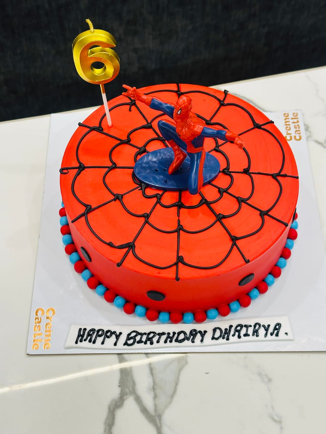 Customer photo review of Spidey Web Birthday Cake