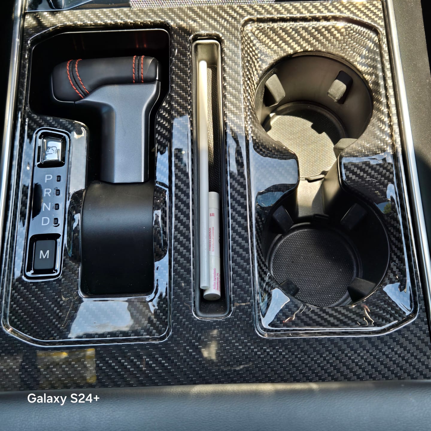 Customer photo review of F150 2021-Up Center Console Hard Carbon Fiber Cover