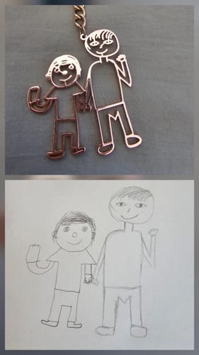 Customer photo review of Dibujo infantil personal como Collar o Colgante