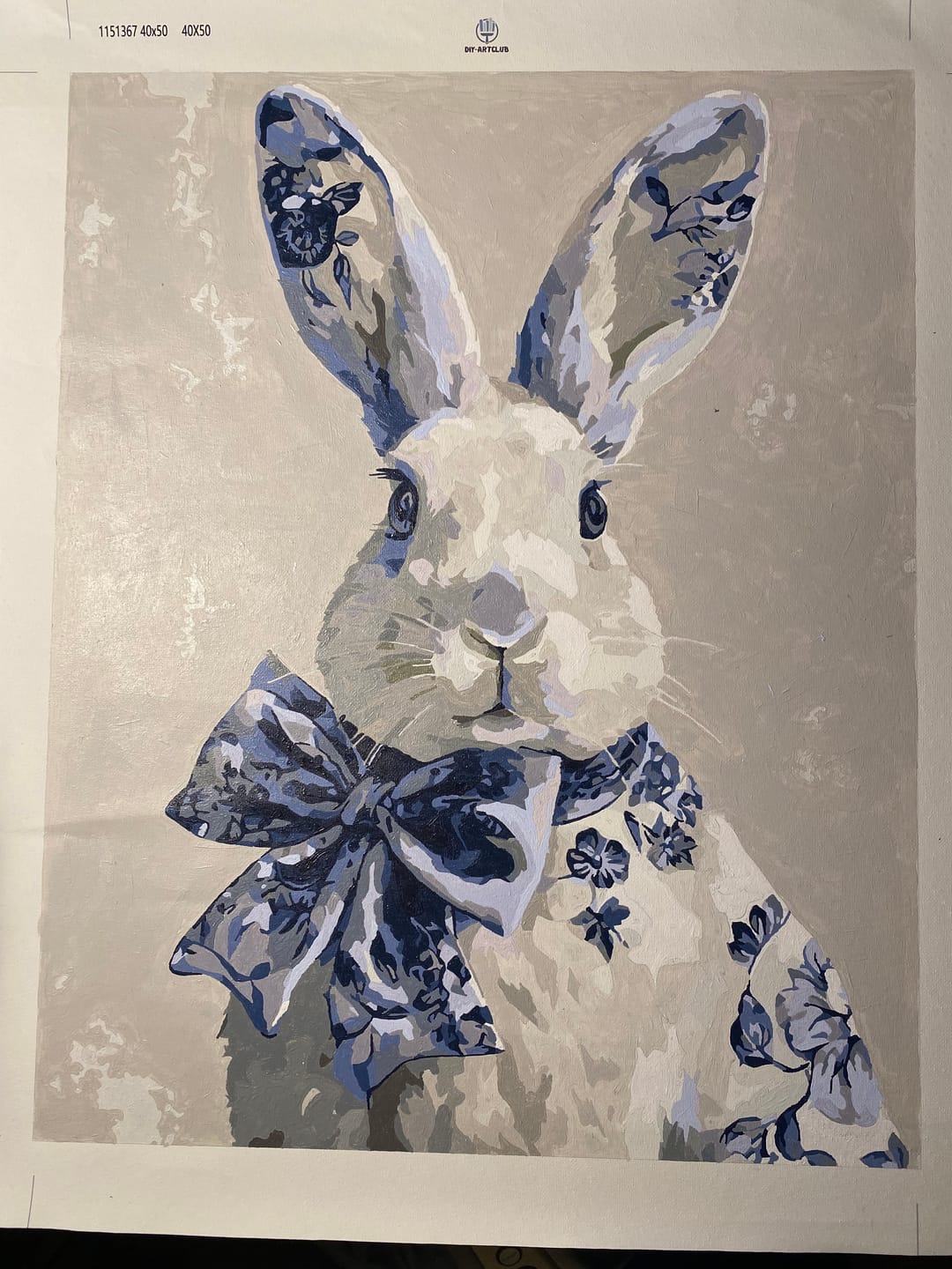Customer photo review of Delft Blue Bunny | Paint by Number