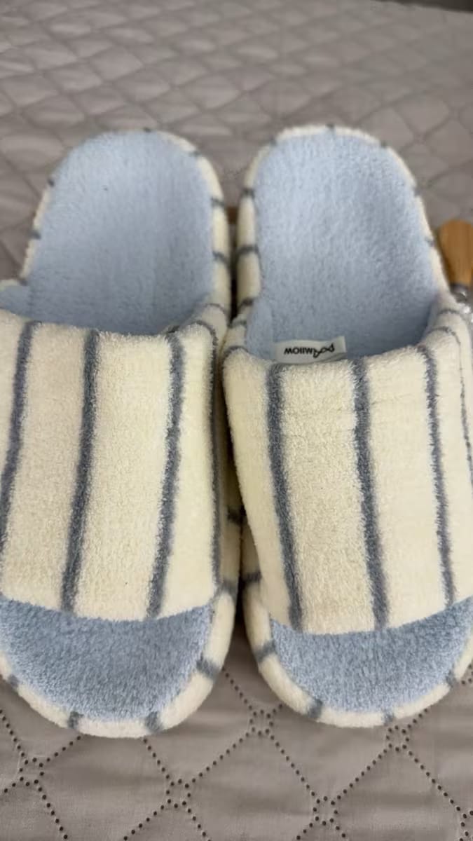 Customer photo review of Aria Striped House Slippers
