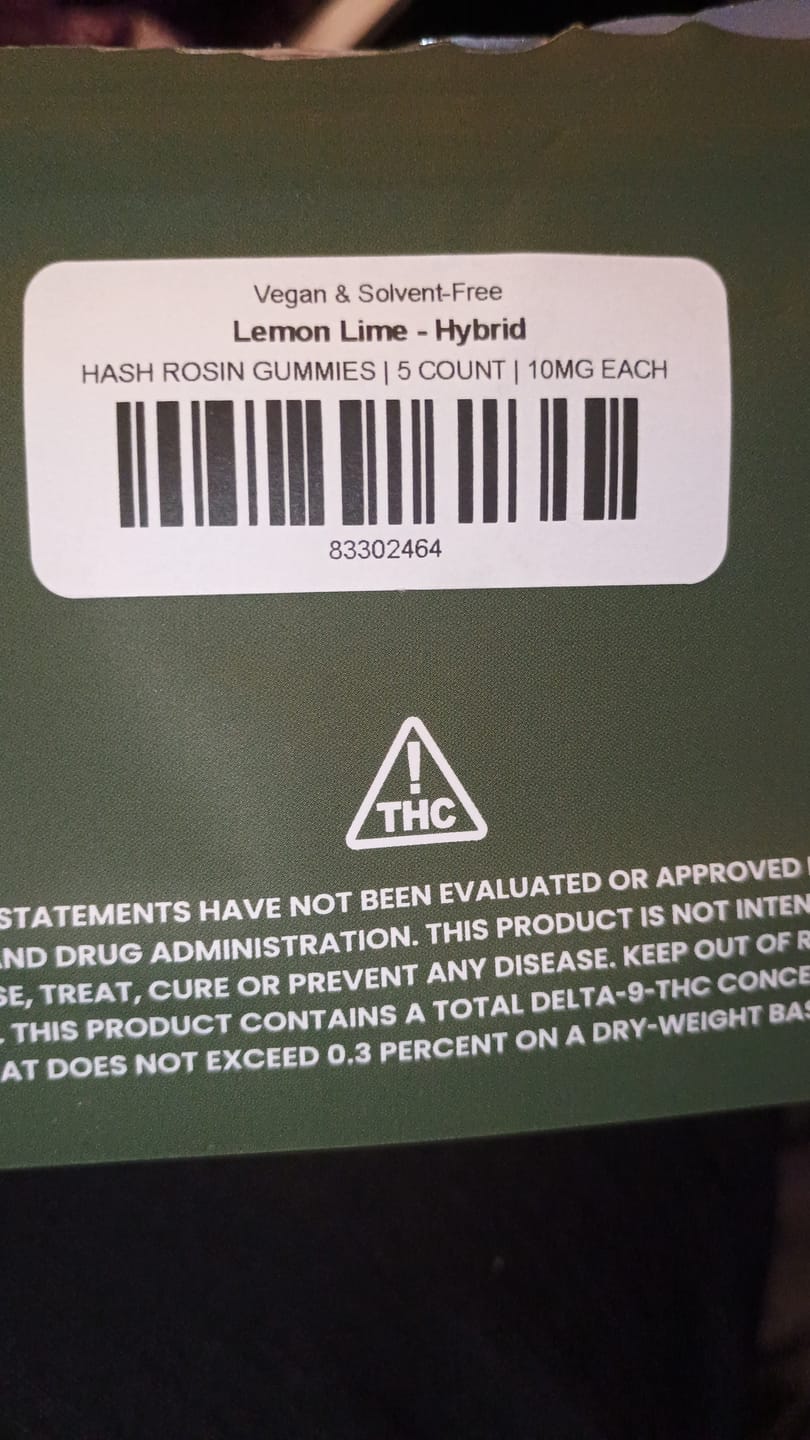 Customer photo review of Hash Rosin Gummies
