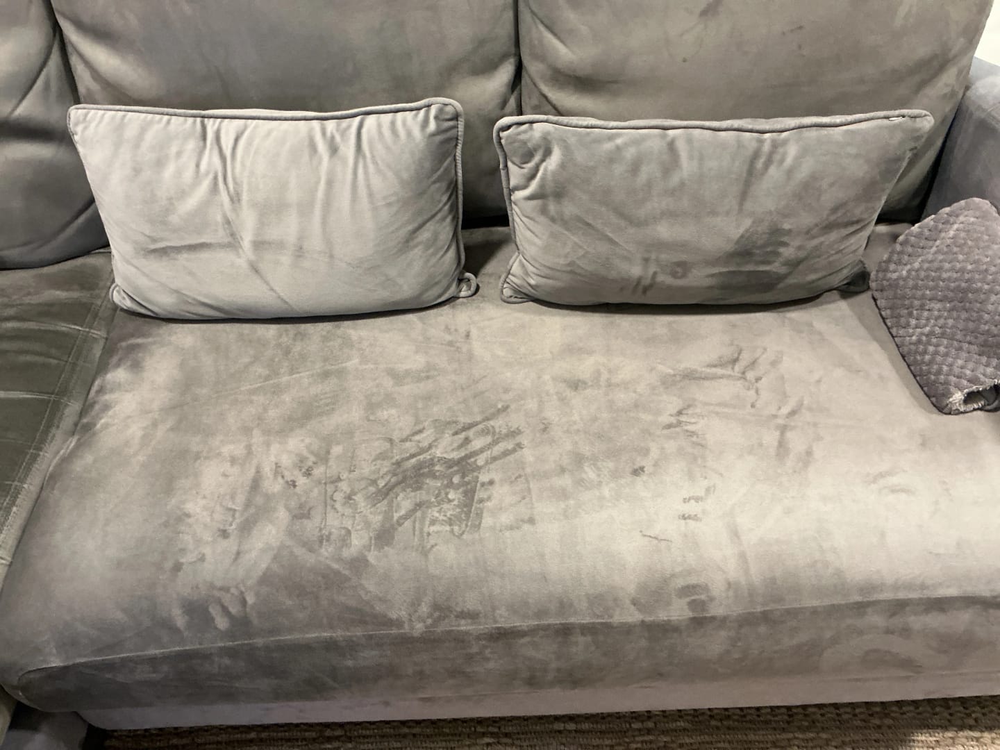 Customer photo review of Housse de Coussin Extérieur Extensible - Velours Assise & Dossier
