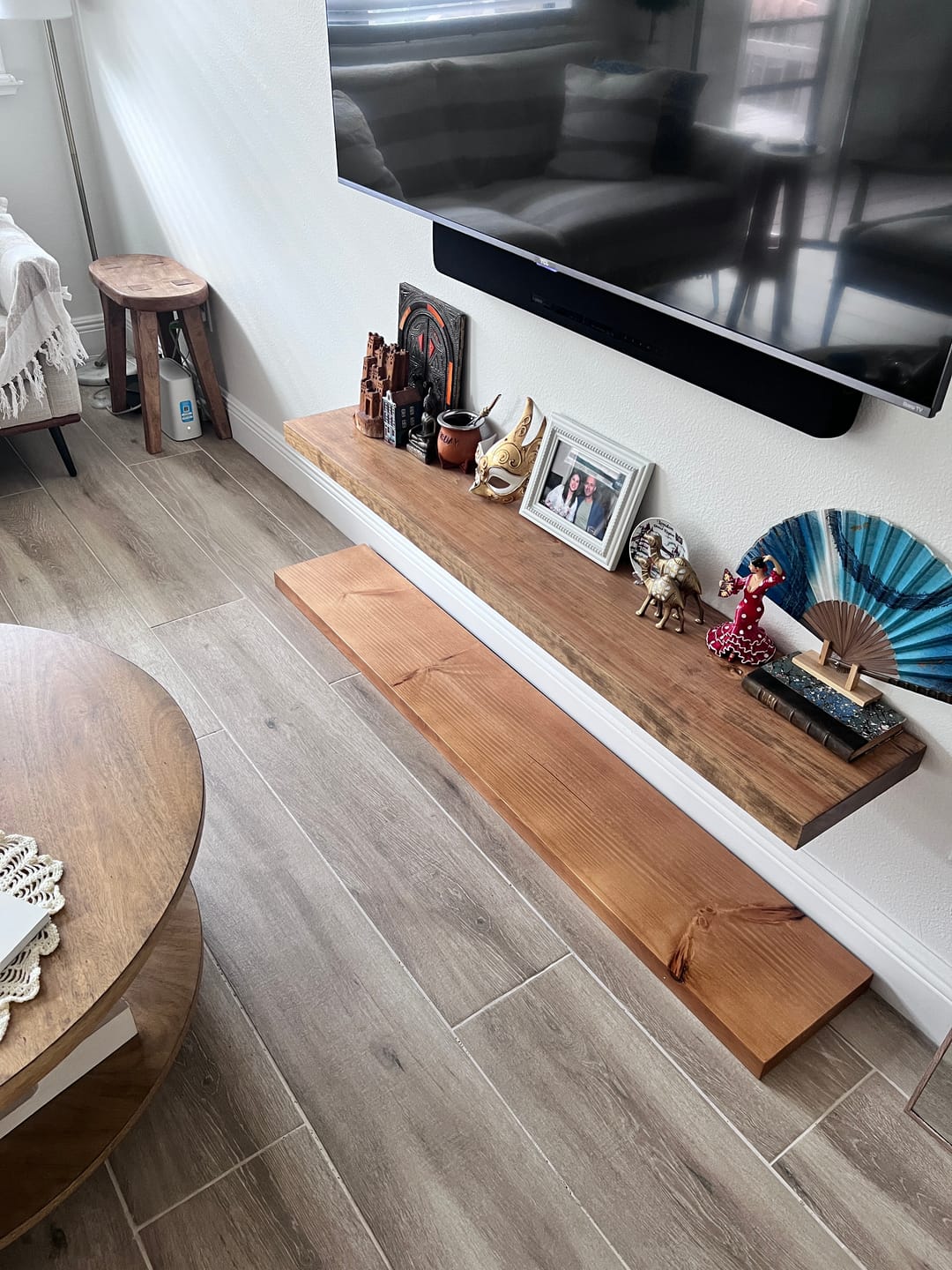 Customer photo review of Rustic Floating Shelves