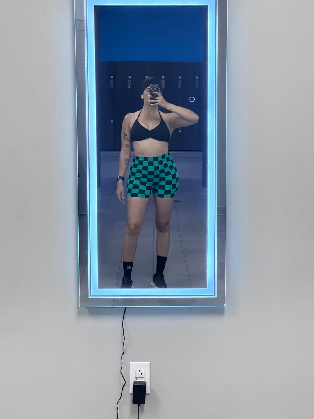 Customer photo review of Checkered Pattern Seamless Shorts