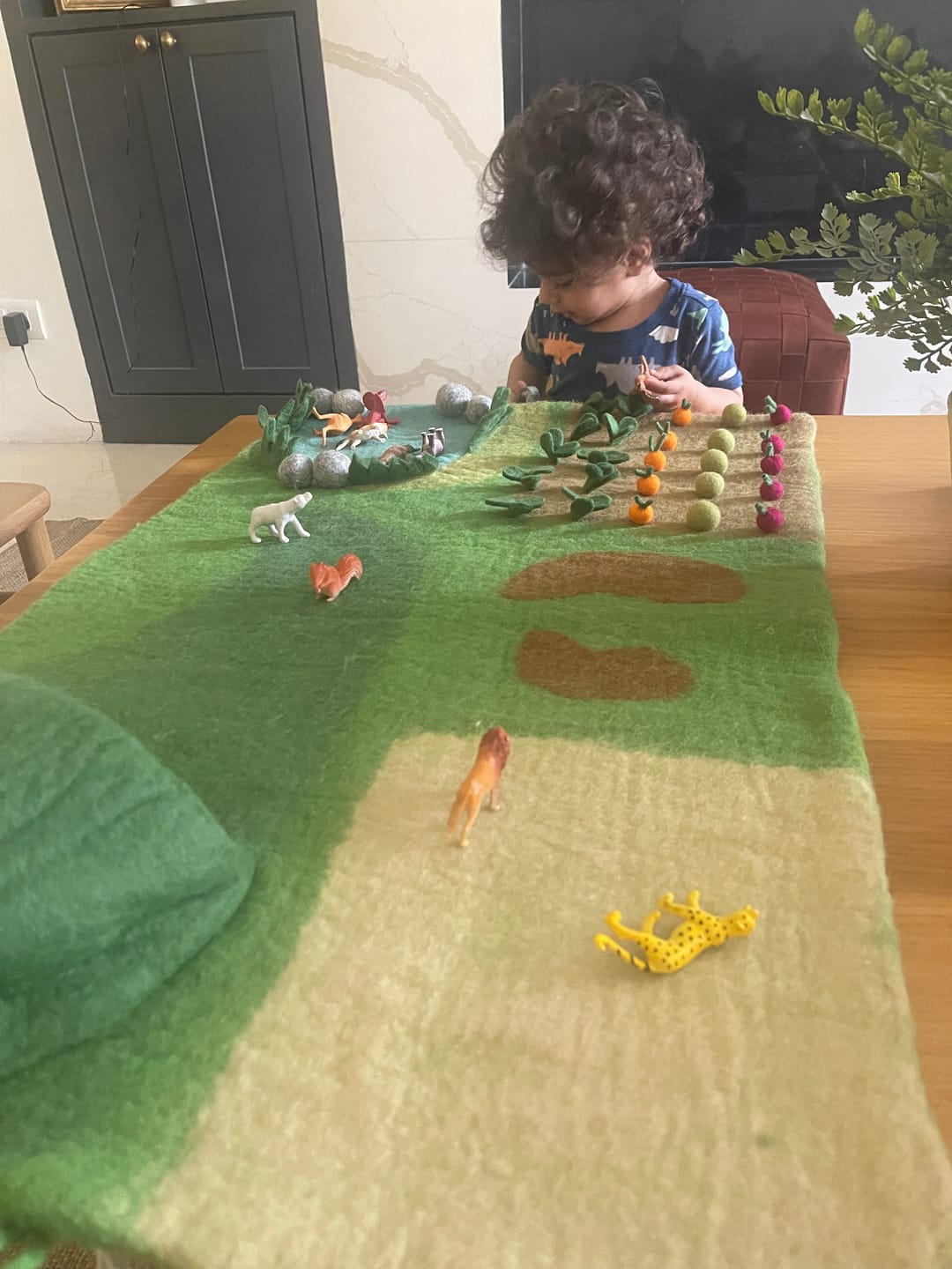 Customer photo review of Large Farm Play Mat Playscape