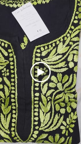 Customer video review of Noora Black & Green Long Rayon kurta