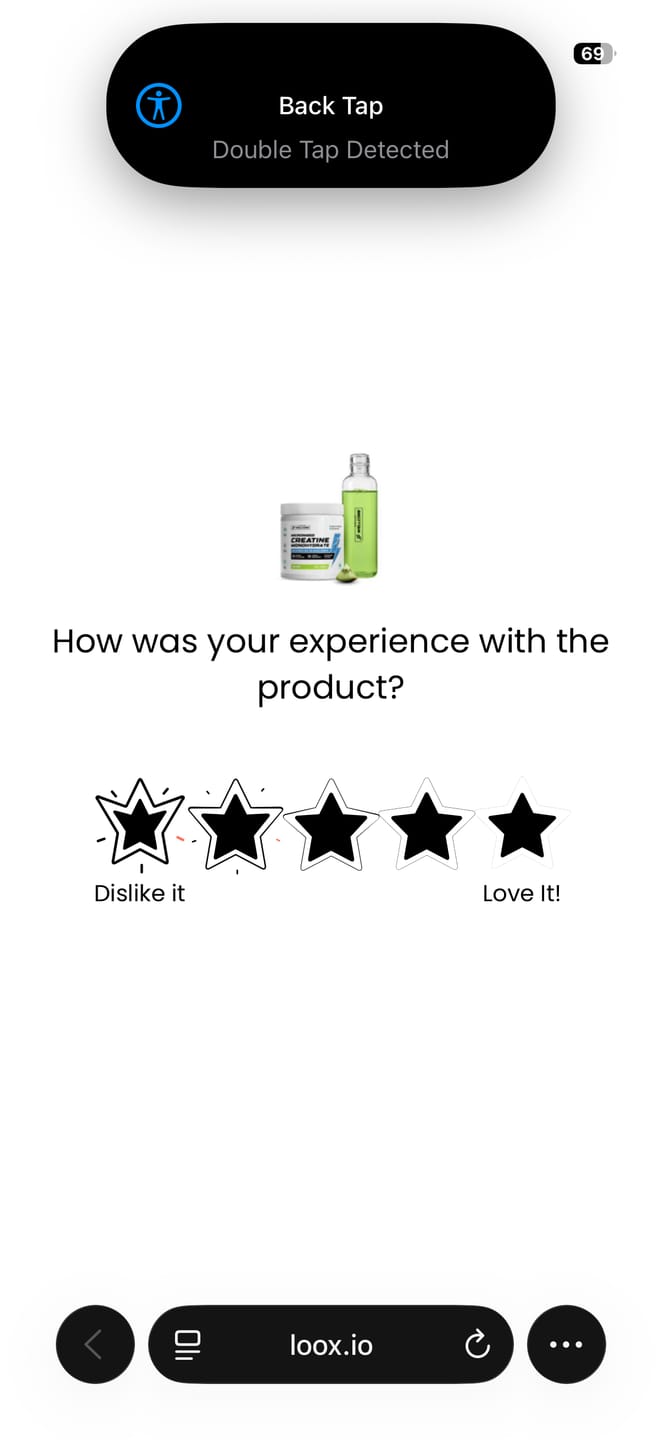 Customer photo review of Wellcore - Micronised Creatine Monohydrate (83 Servings, Kiwi Kick) + Premium Glass Bottle