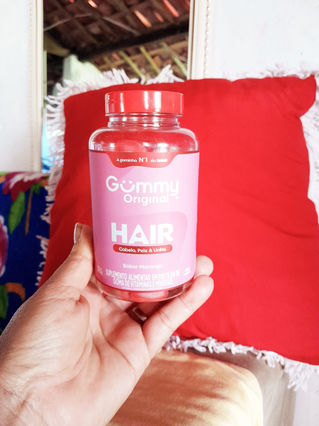 Customer photo review of Gummy Hair® - Morango 180 g