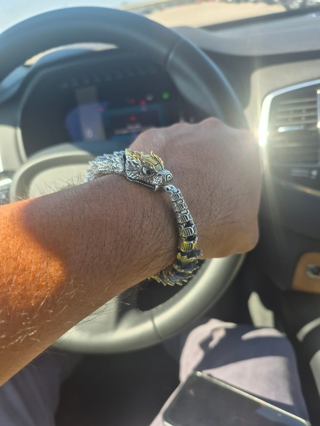 Customer photo review of JÖRMUNGANDR - The World Serpent Bracelet | Handcrafted Stainless Steel Viking Jewelry