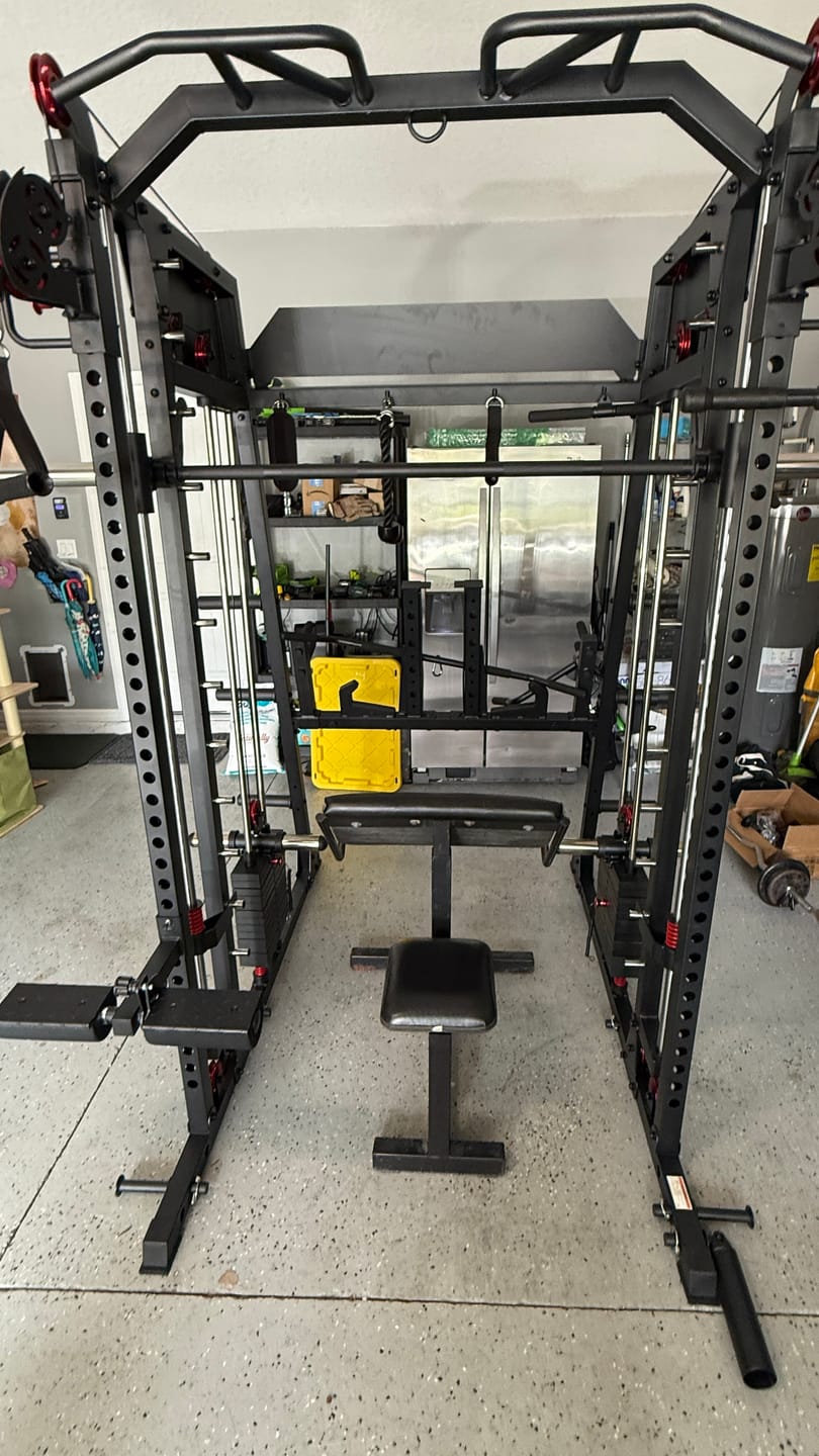 Customer photo review of M4-2.0 Elite All-In-One Workout Smith Gym Machine with Dual Weight Stacks (UPGRADED)