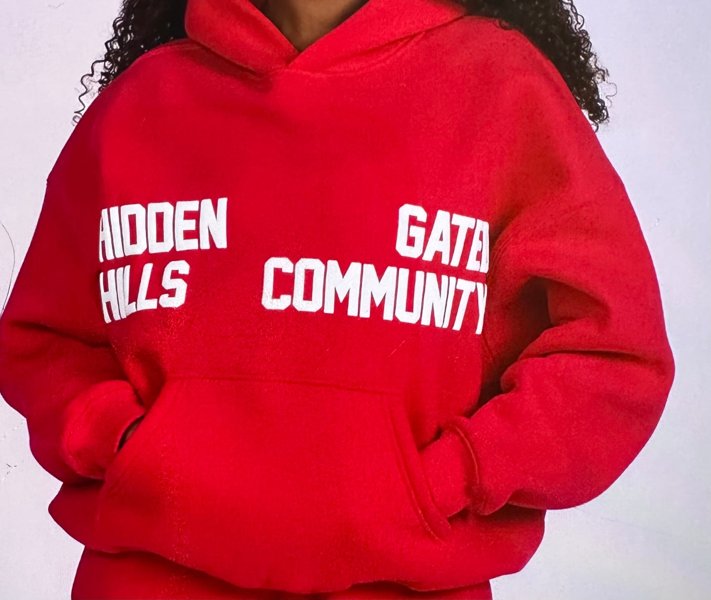 Customer photo review of GATED COMMUNITY HOODIE RASPBERRY RED