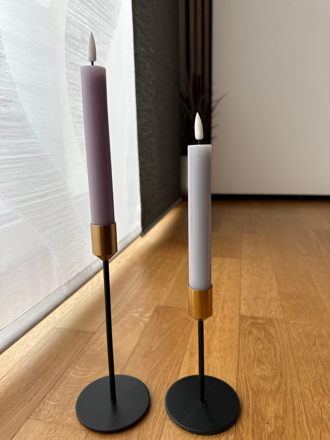 Customer photo review of LED Kronelys 2 stk, Ø 2 x 15 cm Lyslilla