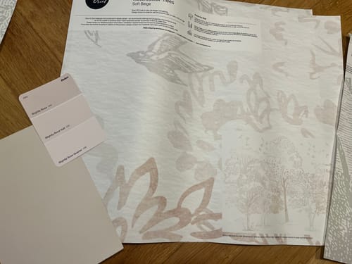 Watercolour Trees in Soft Beige Wallpaper Mural in a customer&rsquo;s home - verified photo review