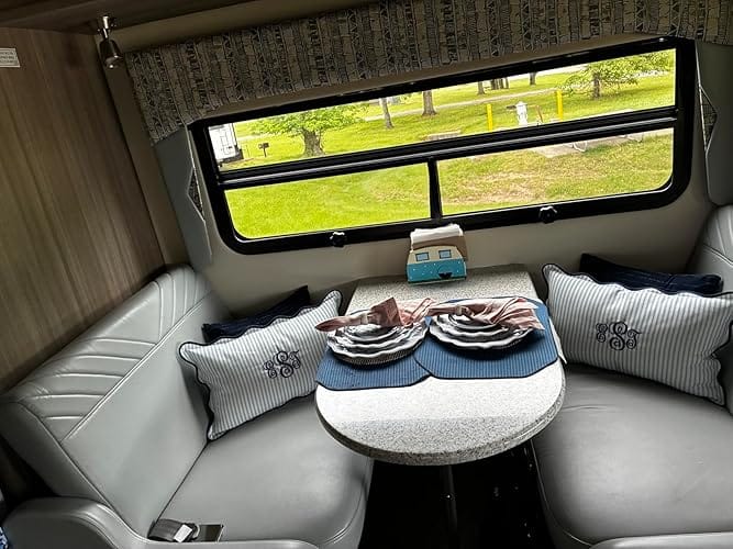 Customer photo review of Coastal Indoor Outdoor Scalloped Lumbar Pillow Cover Only, Stripes B, Baby Blue, 12"x20"