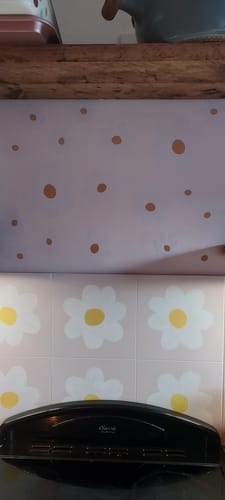 Customer photo review of White Daisy Wall Stickers