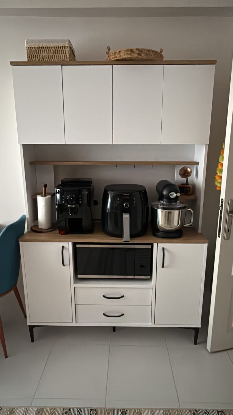 Customer photo review of Rani JE168 Çok Amaçlı Dolap 6 Kapaklı 2 Çekmeceli Kiler Mutfak Dolabı Beyaz - Sepet Ceviz