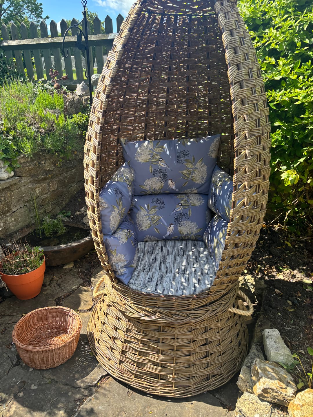 Customer photo review of Outdoor Garden Waterproof Rectangle Cushion - Birds On Elderflower
