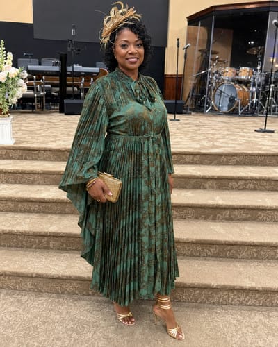 Customer photo review of Aurielle Radiance Dress| Green