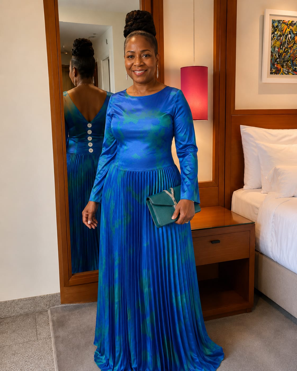 Customer photo review of Cascade Pleat Dress