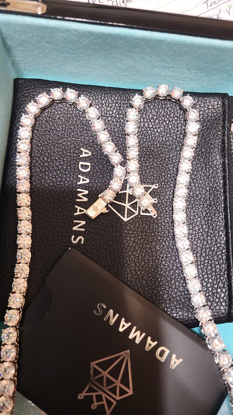 Customer photo review of 6mm Moissanite Tennis Chain - Silver - D Colour - VVS1