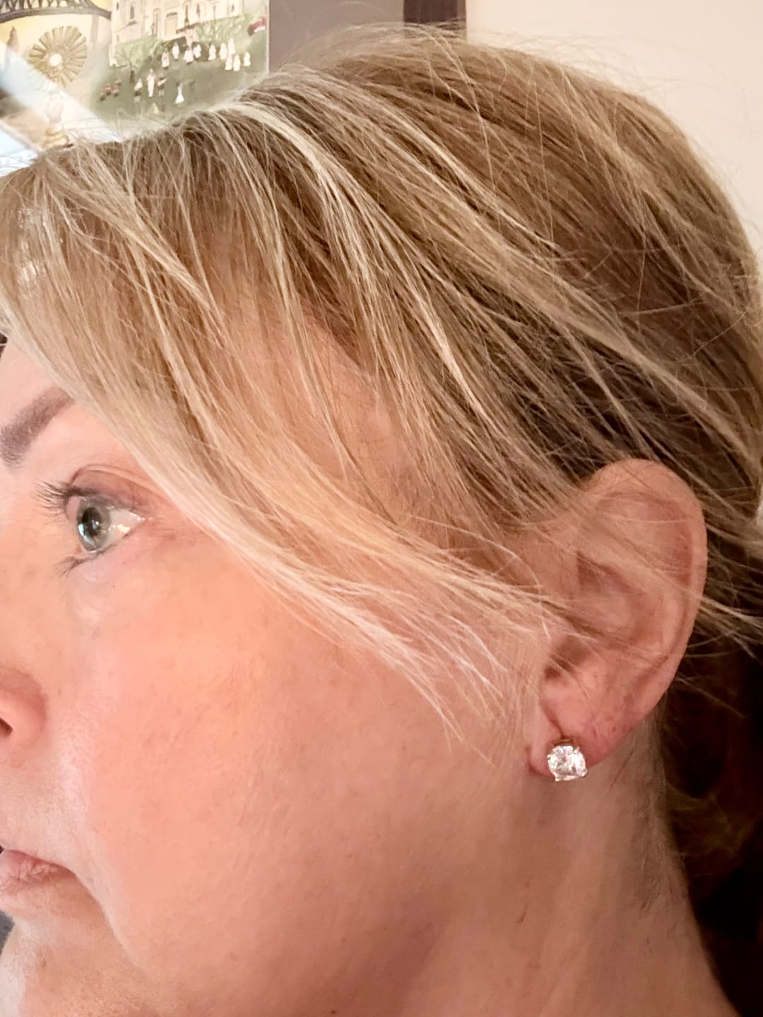 Customer photo review of 6.5mm Cubic Zircon Studs