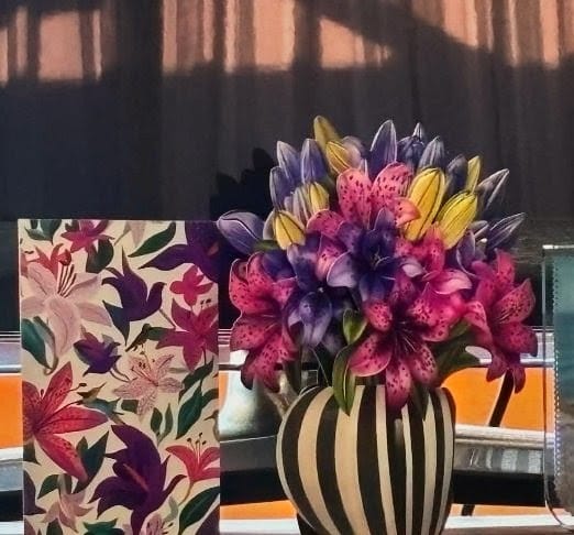 Customer photo review of Mini Spotted Lilies Pop-Up Bouquet