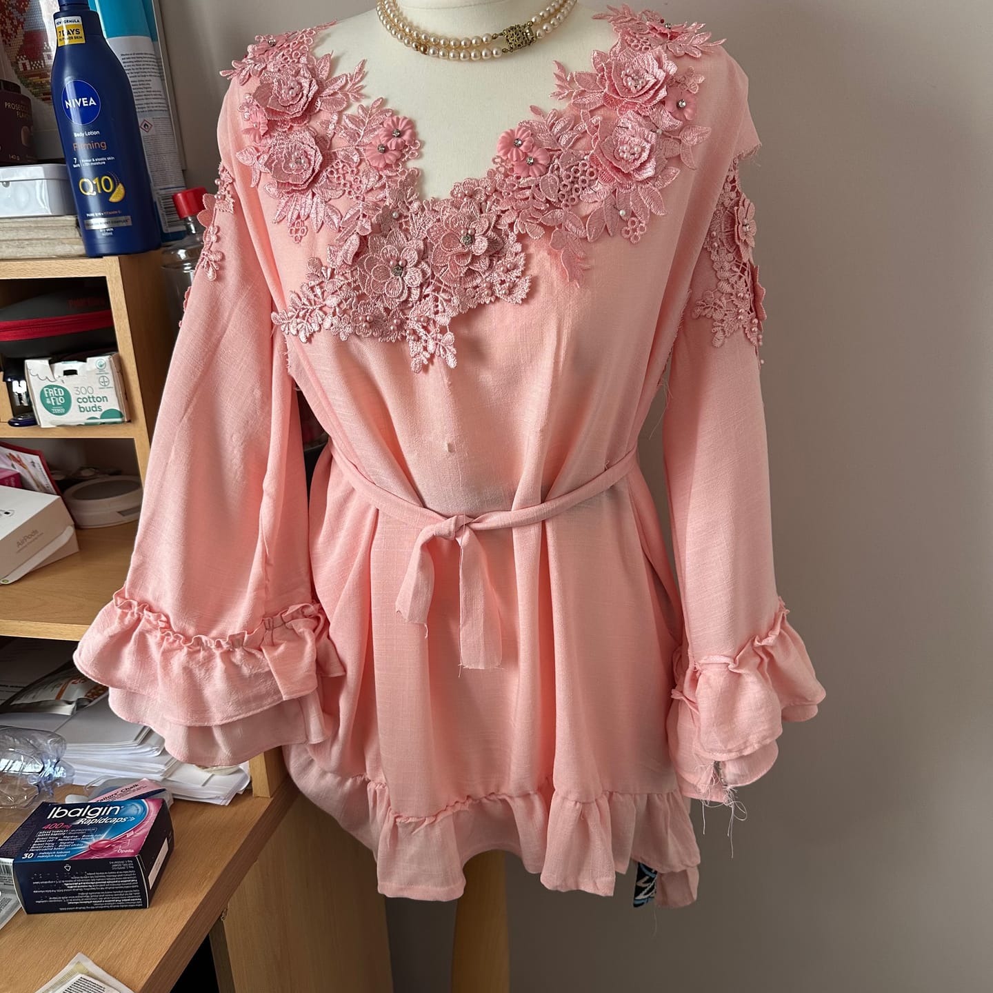 Customer photo review of Plain Linen Look Viscose Fabric